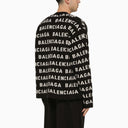 Balenciaga Allover Black And White Logo Cardigan