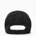 Balenciaga Black Washed Out Baseball Cap With Logo