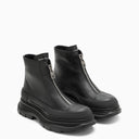 Alexander Mc Queen Black Zip Tread Slick Boot