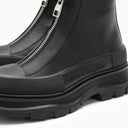 Alexander Mc Queen Black Zip Tread Slick Boot