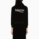 Sudadera con cremallera de algodón negro de Balenciaga con logotipo