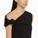 Alexander Mc Queen Asymmetric Black Viscose Tank Top