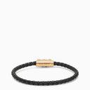 Alexander Mc Queen Seal Black/Gold Leather Logo Bracelet