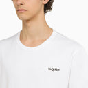 Alexander Mc Queen White T Shirt With Logo Embroidery