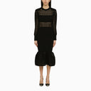 Alexander Mc Queen Black Knitted Midi Dress
