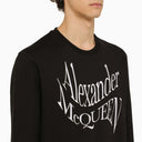 Alexander Mc Queen Black Crewneck Sweatshirt With Distorted Logo