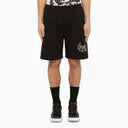 Alexander Mc Queen Black Bermuda Shorts With Distorted Logo