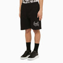 Alexander Mc Queen Black Bermuda Shorts With Distorted Logo