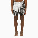 Alexander Mc Queen Abstract Print Swim Shorts With Logo