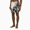 Alexander Mc Queen Abstract Print Swim Shorts With Logo