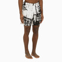 Alexander Mc Queen Abstract Print Swim Shorts With Logo