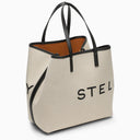 Stella Mc Cartney ECRU Cotton Blend Tote bolso con logotipo