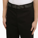 Burberry Smoke Black/Graphite Vintage Check Belt In Reversible Coated Canvas