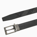 Burberry Smoke Black/Graphite Vintage Check Belt In Reversible Coated Canvas