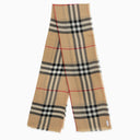 Burberry Beige Wool Scarf With Check Pattern