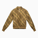 Burberry Cedar Yellow Check Pattern Jacket In Cotton