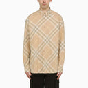 Burberry Check Pattern Button Down Shirt In Cotton