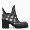 Burberry Marsh Black Gummi -Knöchelstiefel mit Scheckmuster