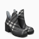 Burberry Marsh Black Gummi -Knöchelstiefel mit Scheckmuster