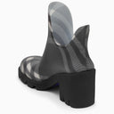 Burberry Marsh Black Gummi -Knöchelstiefel mit Scheckmuster