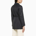 Swd By S.W.O.R.D. Dark Blue Leather Blazer