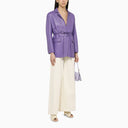 Swd By S.W.O.R.D. Violet Leather Blazer - Balardi