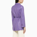 Swd By S.W.O.R.D. Violet Leather Blazer - Balardi