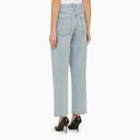 Jeans distrutti in denim azzurro