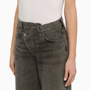 Agolde Grey Denim Deconstructed Jeans