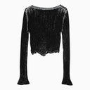 Acne Studios Black/White Cotton Blend Short Cardigan