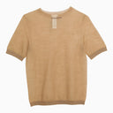 Acne Studios Caramel Beige Trasparent Sweater In Wool Blend