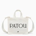 Patou White Cotton Handbag With Logo