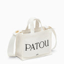 Patou White Cotton Handbag With Logo