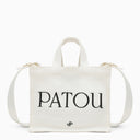 Patou White Cotton Handbag With Logo