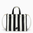 Patou White/Black Striped Cotton Handbag