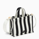 Patou White/Black Striped Cotton Handbag