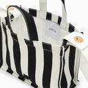 Patou White/Black Striped Cotton Handbag