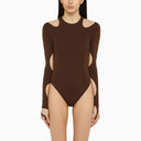 Andreādamo Brown Bodysuit With Cut Out