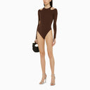 Andreādamo Brown Bodysuit With Cut Out