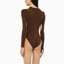 Andreādamo Brown Bodysuit With Cut Out