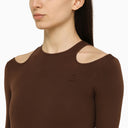 Andreādamo Brown Bodysuit With Cut Out