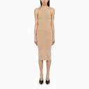 Andreādamo Sculpting Beige Sleeveless Midi Dress