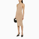 Andreādamo Sculpting Beige Sleeveless Midi Dress