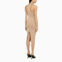 Andreādamo Sculpting Beige Sleeveless Midi Dress