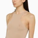 Andreādamo Sculpting Beige Sleeveless Midi Dress