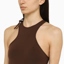 Andreādamo Sculpting Brown Midi Abito senza maniche