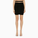 Andreādamo Black Viscose Blend Draped Mini Skirt