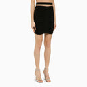 Andreādamo Black Viscose Blend Draped Mini Skirt