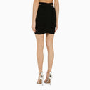 Andreādamo Black Viscose Blend Draped Mini Skirt