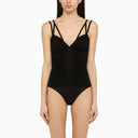 Andreādamo Black Draped Top In Viscose Blend